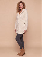 Women’s Textured Faux Fur Button Jacket