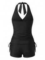 Women’s Halter Wrap Boyshort Bikini Set