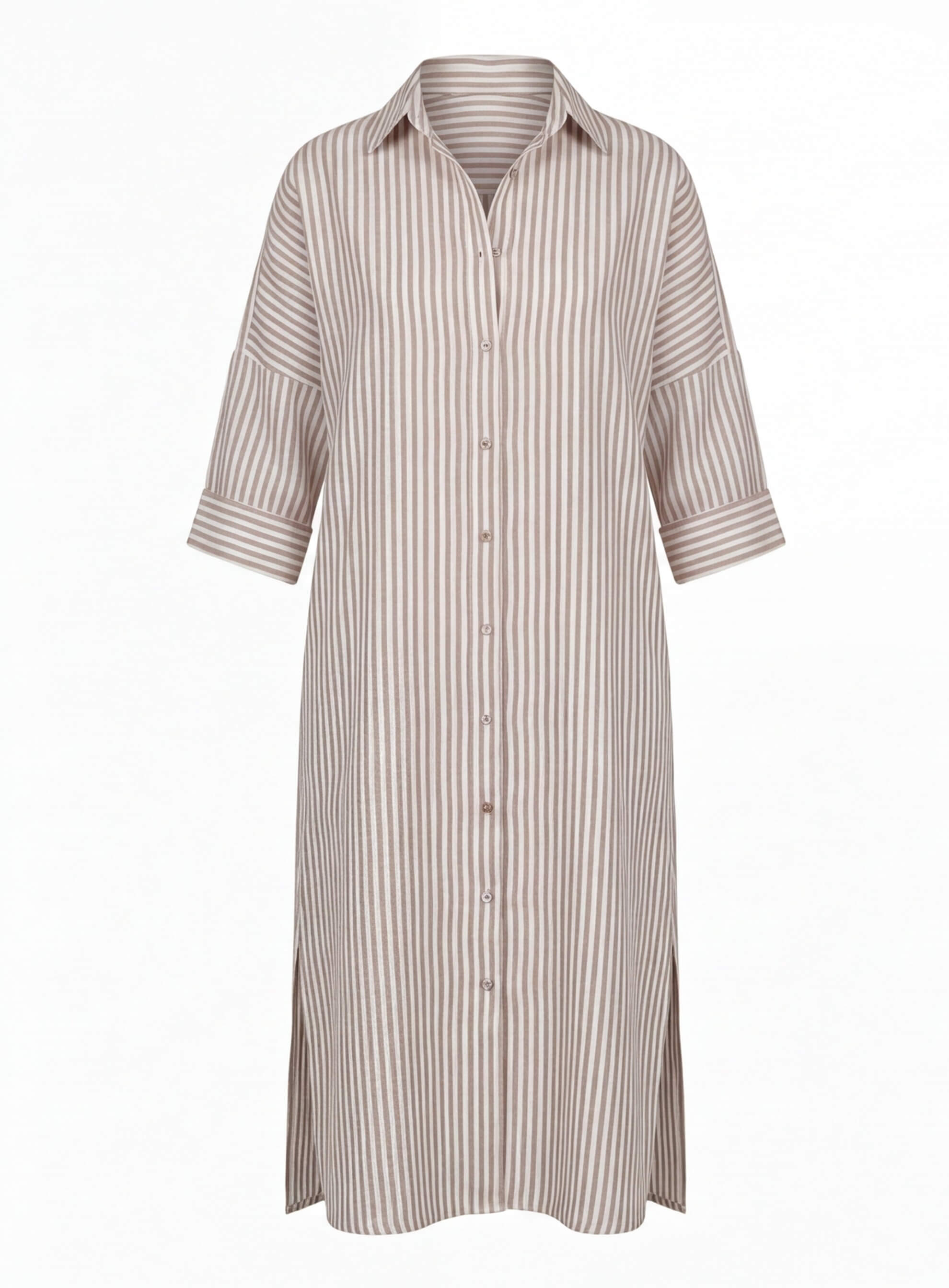 Women’s Striped Shirt Dress – Lightweight & Effortless Elegance