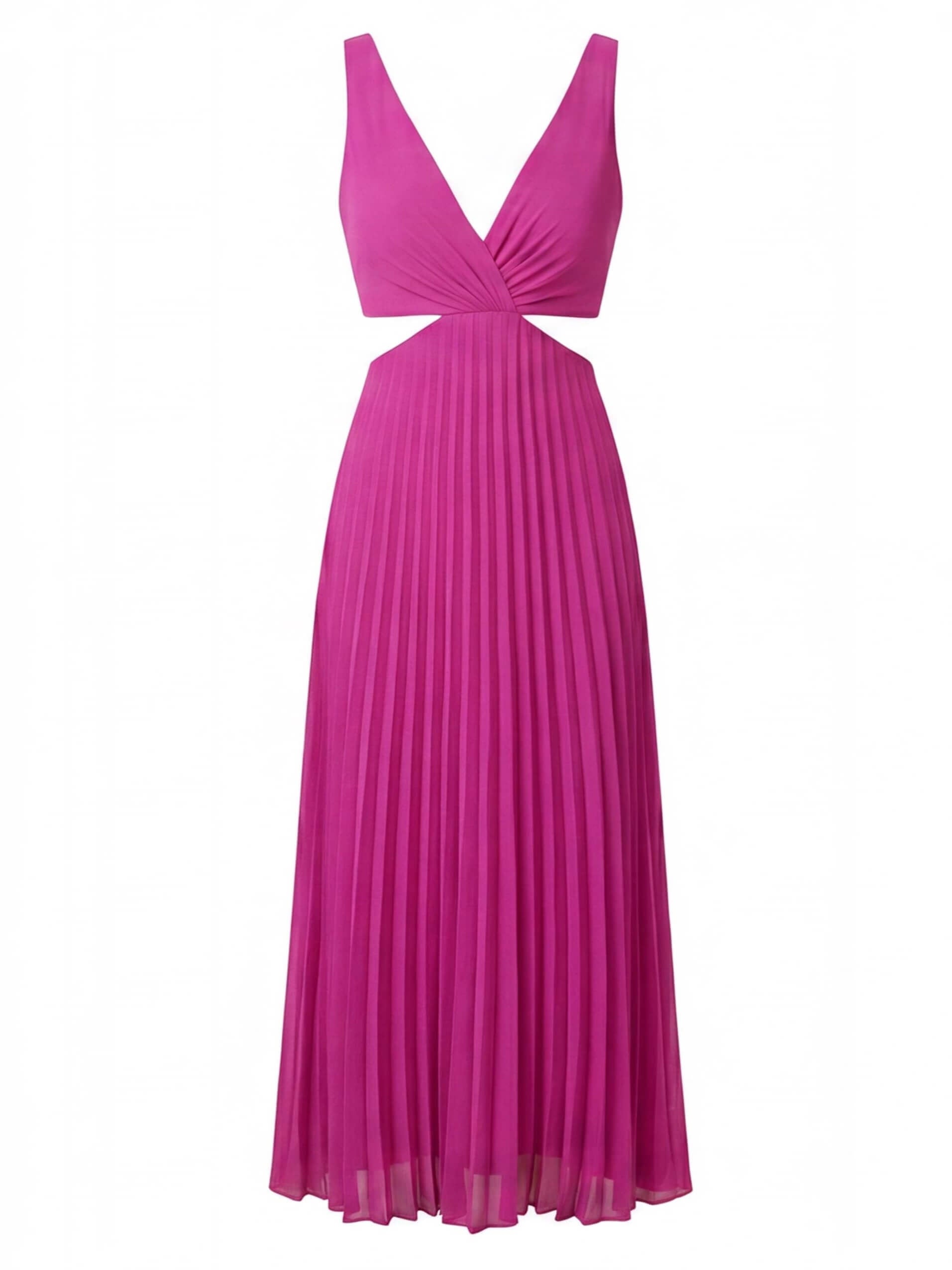 Women’s Dress – Pleated Backless Midi Dress