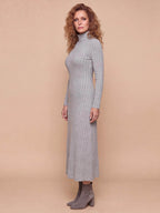 Women’s Ribbed Knit Turtleneck Maxi Dress