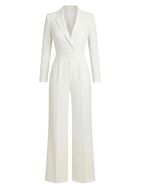 Women’s Jumpsuit – Tailored Long-Sleeve Wide-Leg Jumpsuit