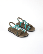 Women’s Flat Sandals- Braided Lace-Up