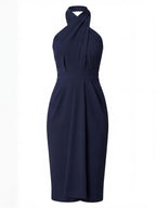Women’s Halter Mini Dress – Draped Elegance