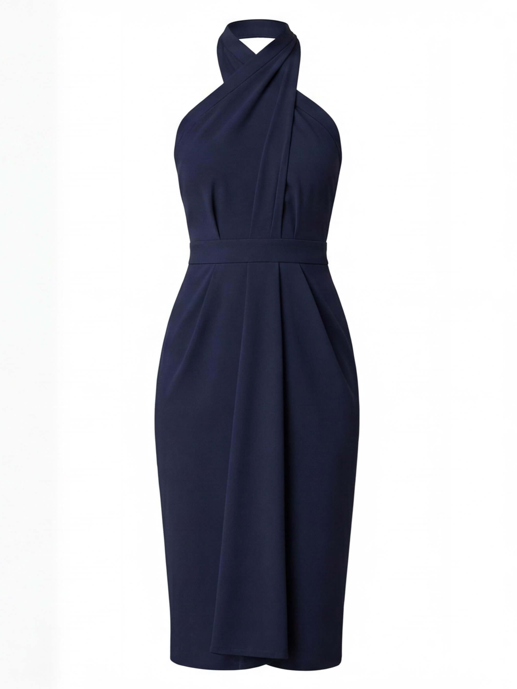 Women’s Halter Mini Dress – Draped Elegance