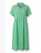 Women’s Comfortable Pleated Midi Dress – Relaxed Elegant Fit