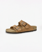 Women’s Slide Sandals- Double-Buckle