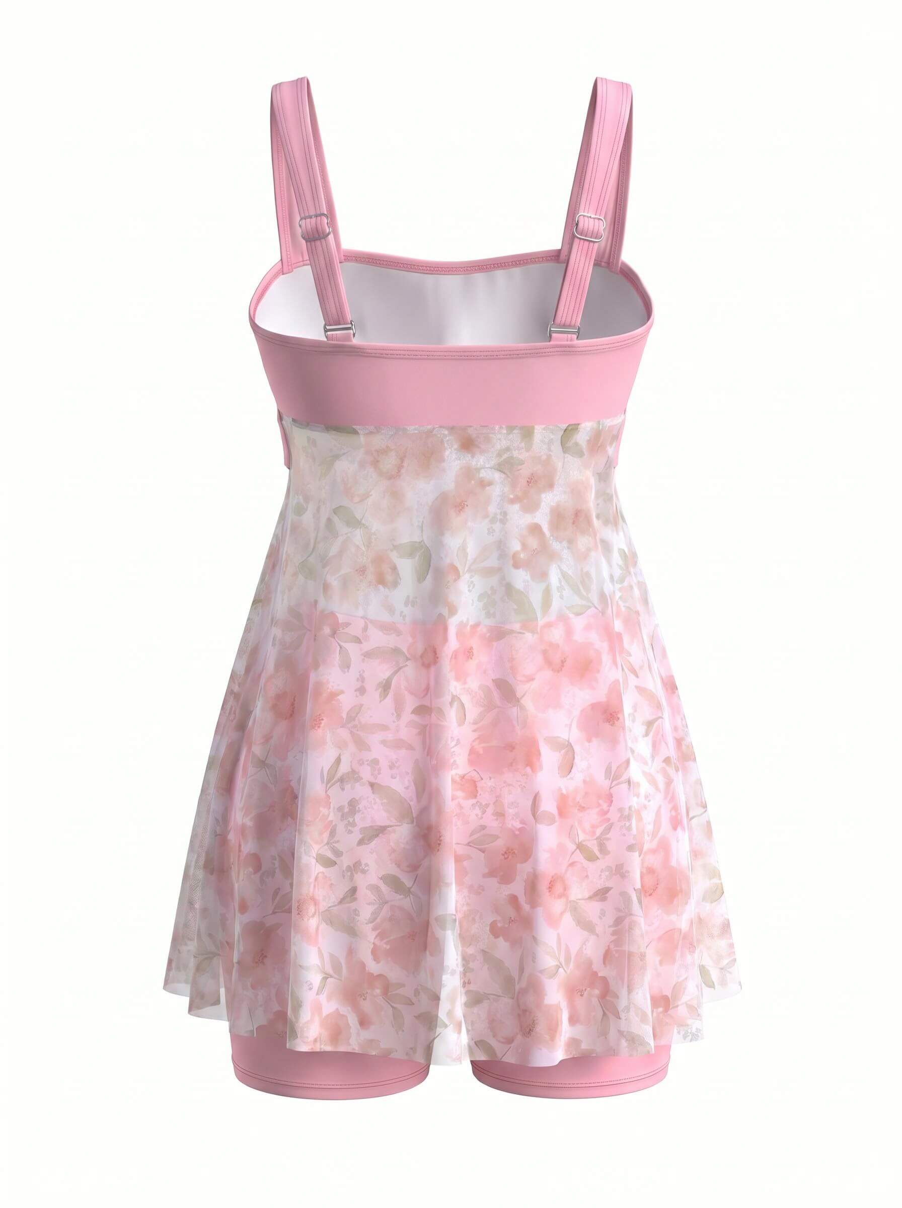 Women’s Floral Tie Front Skirted One-Piece Swimsuit