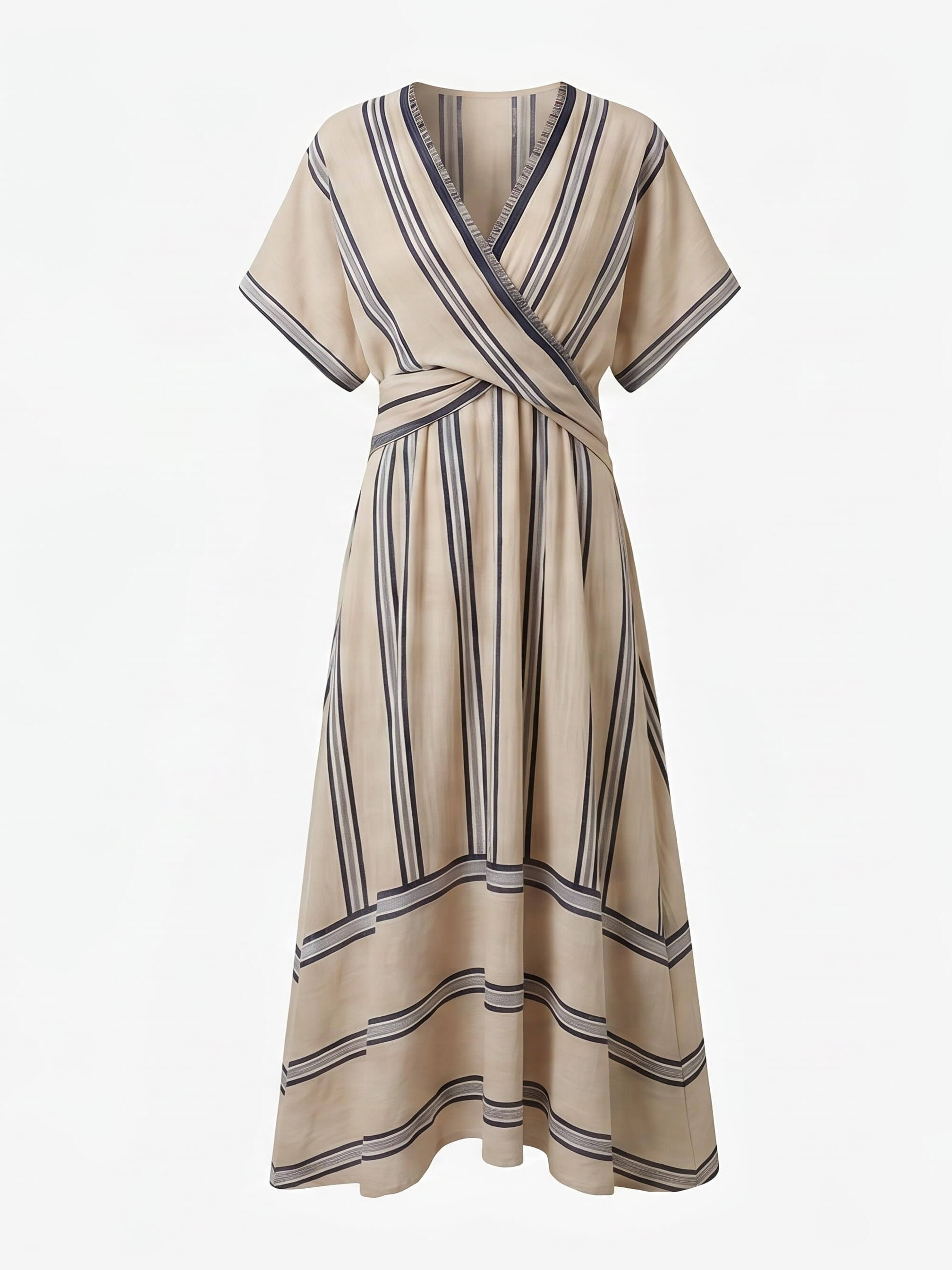 Women’s Striped Wrap Maxi Dress