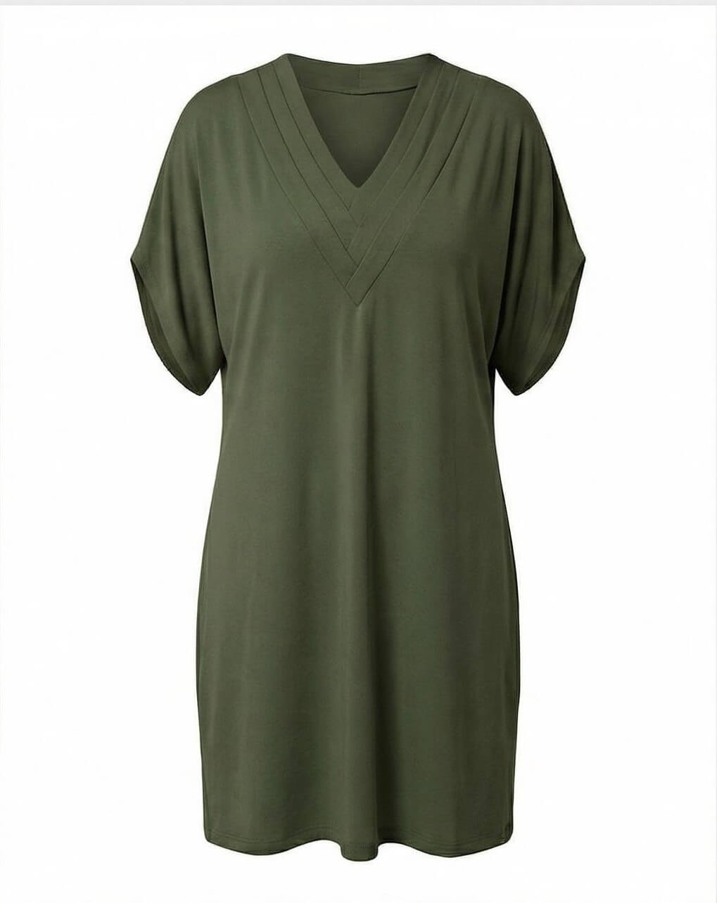 Women’s Elegant V-Neck Tummy-Hiding Dress