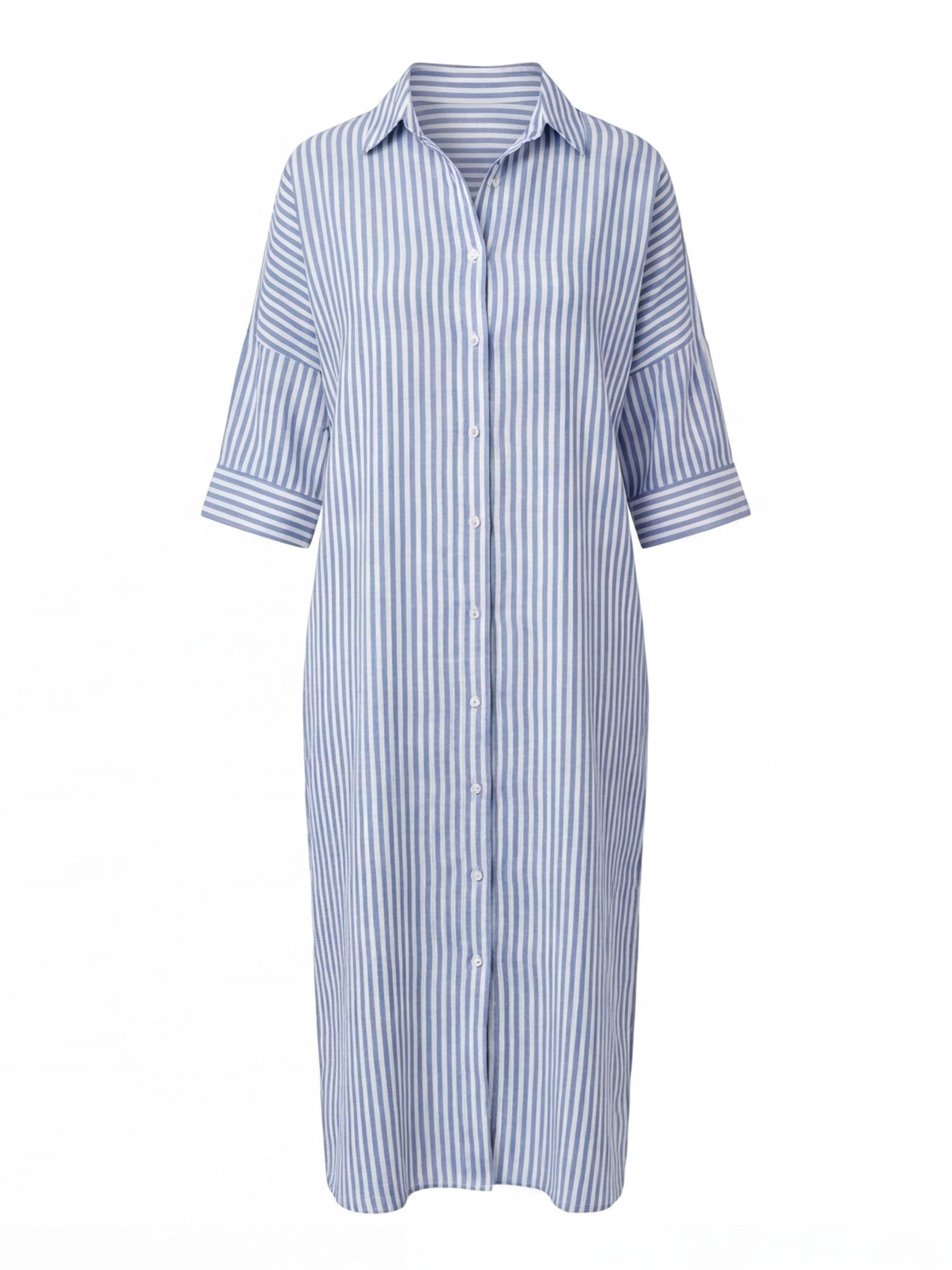 Women’s Striped Shirt Dress – Lightweight & Effortless Elegance