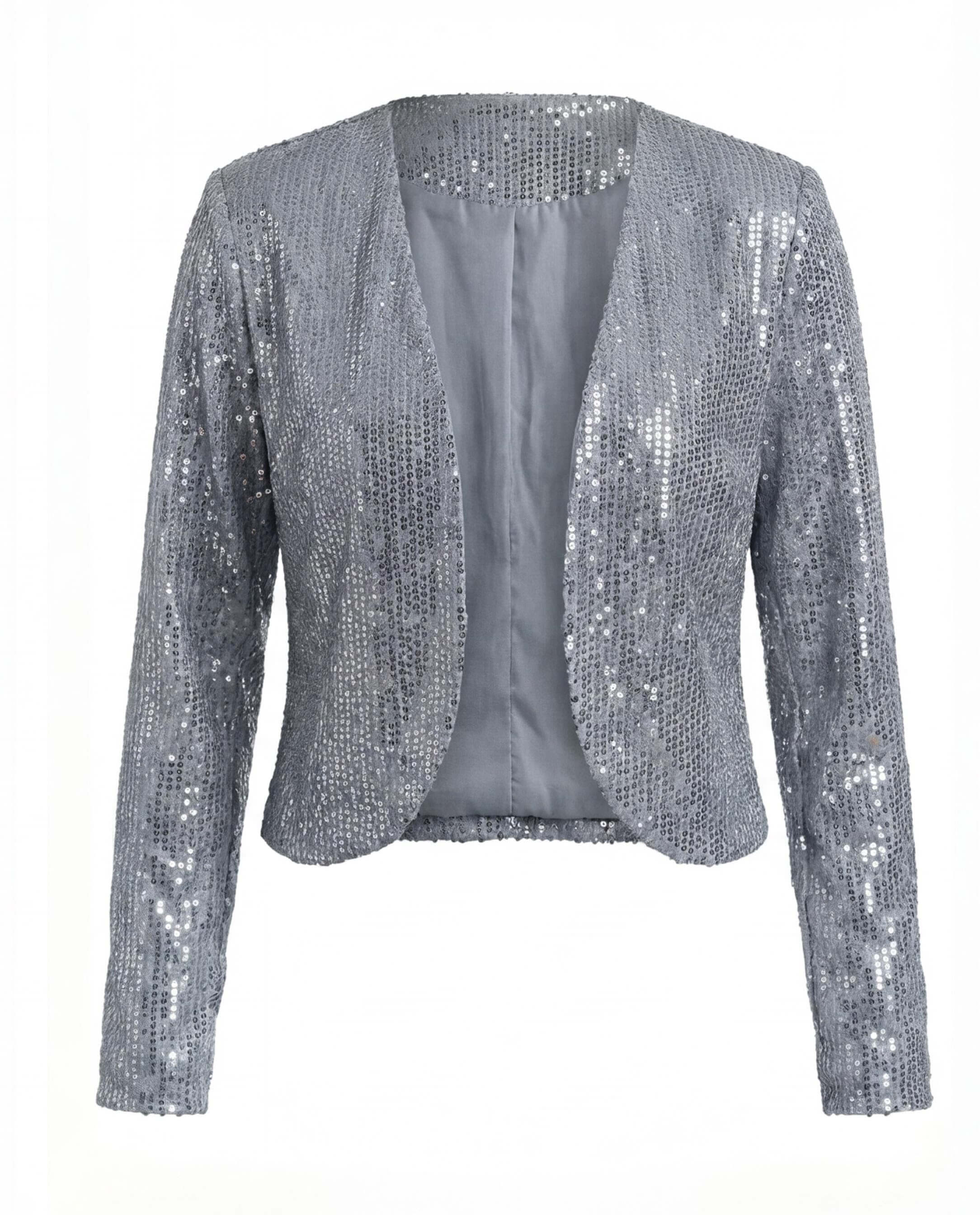 Women’s Glitter Sequin Cardigan Jacket – Cropped Fit & Evening Sparkle