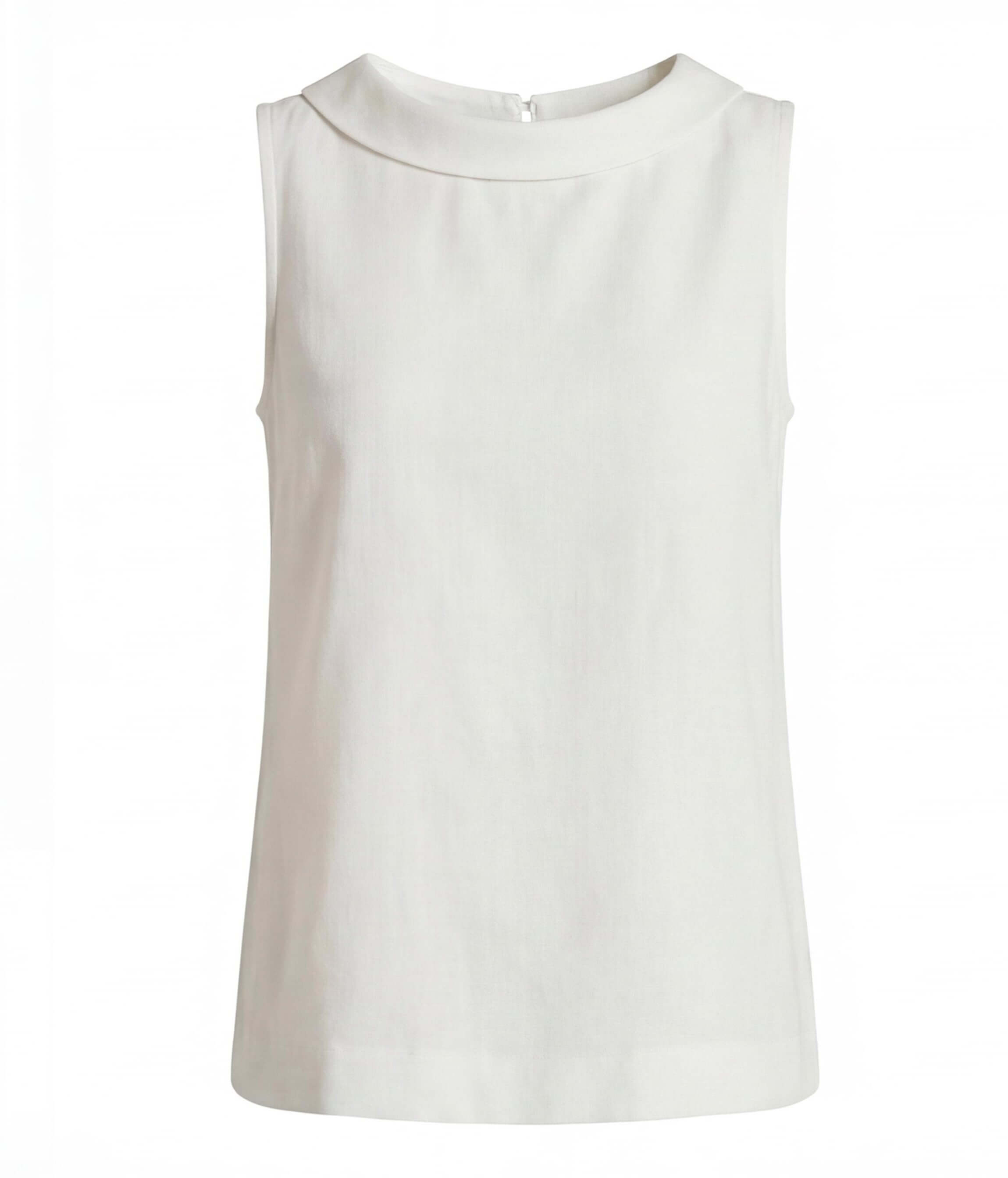 Women’s Elegant Sleeveless Top with Roll Collar