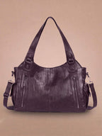 Women’s Structured Zip Pocket Shoulder Bag