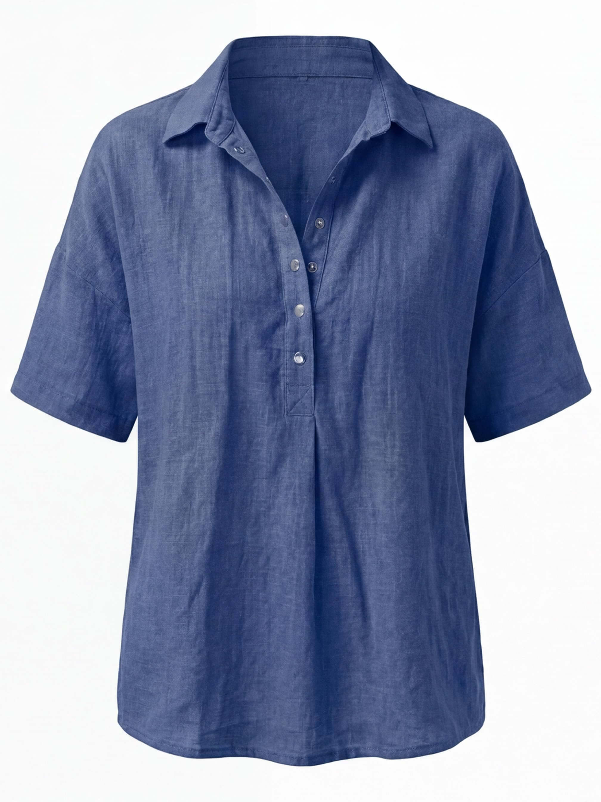 Women’s Collared Button Detail Short Sleeve Shirt