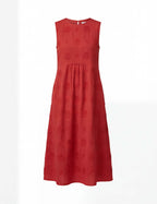 Women’s Dress – Embroidered Sleeveless Midi Dress