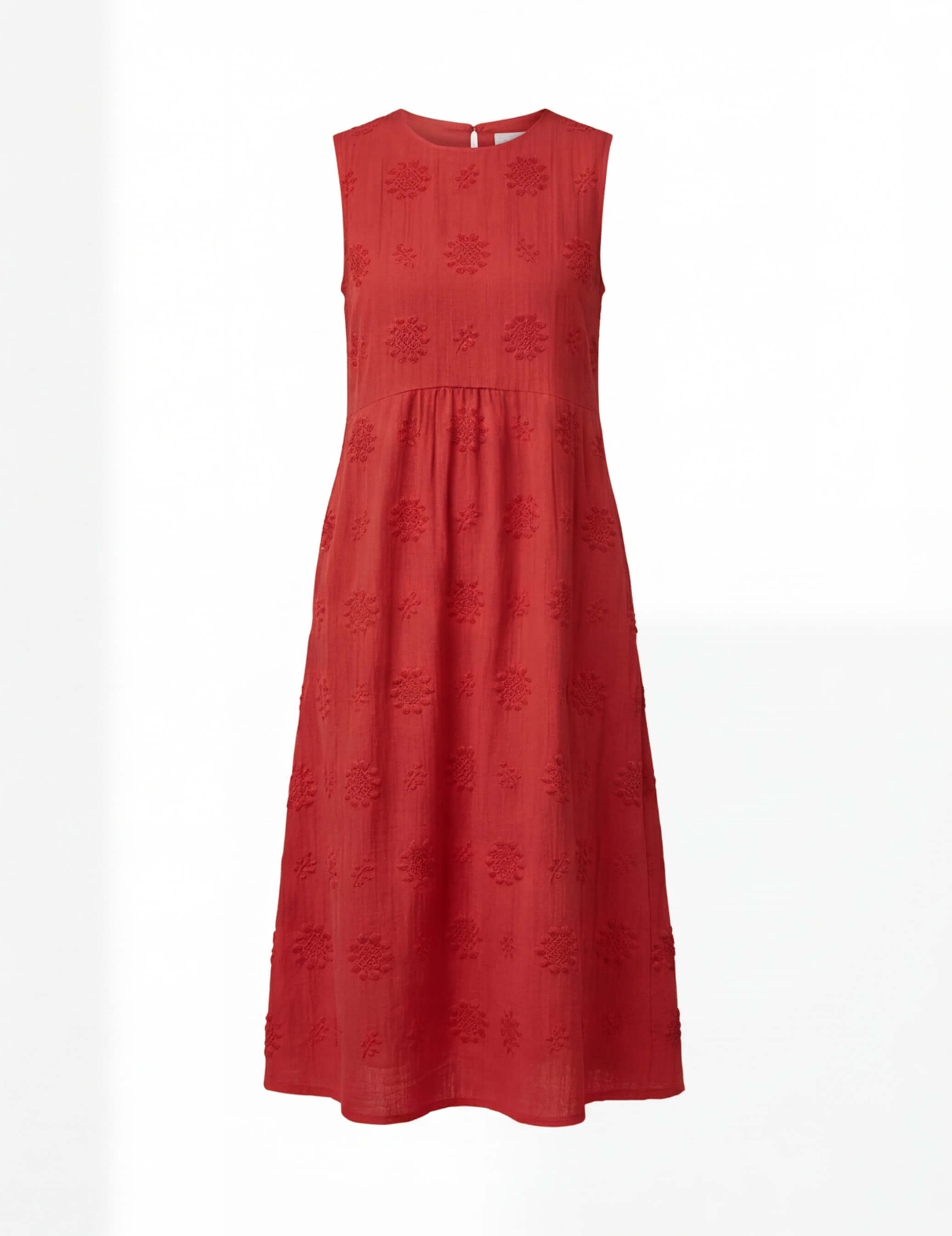 Women’s Dress – Embroidered Sleeveless Midi Dress