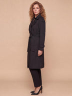 Women’s Double-Breasted Belted Trench Coat with Longline Silhouette