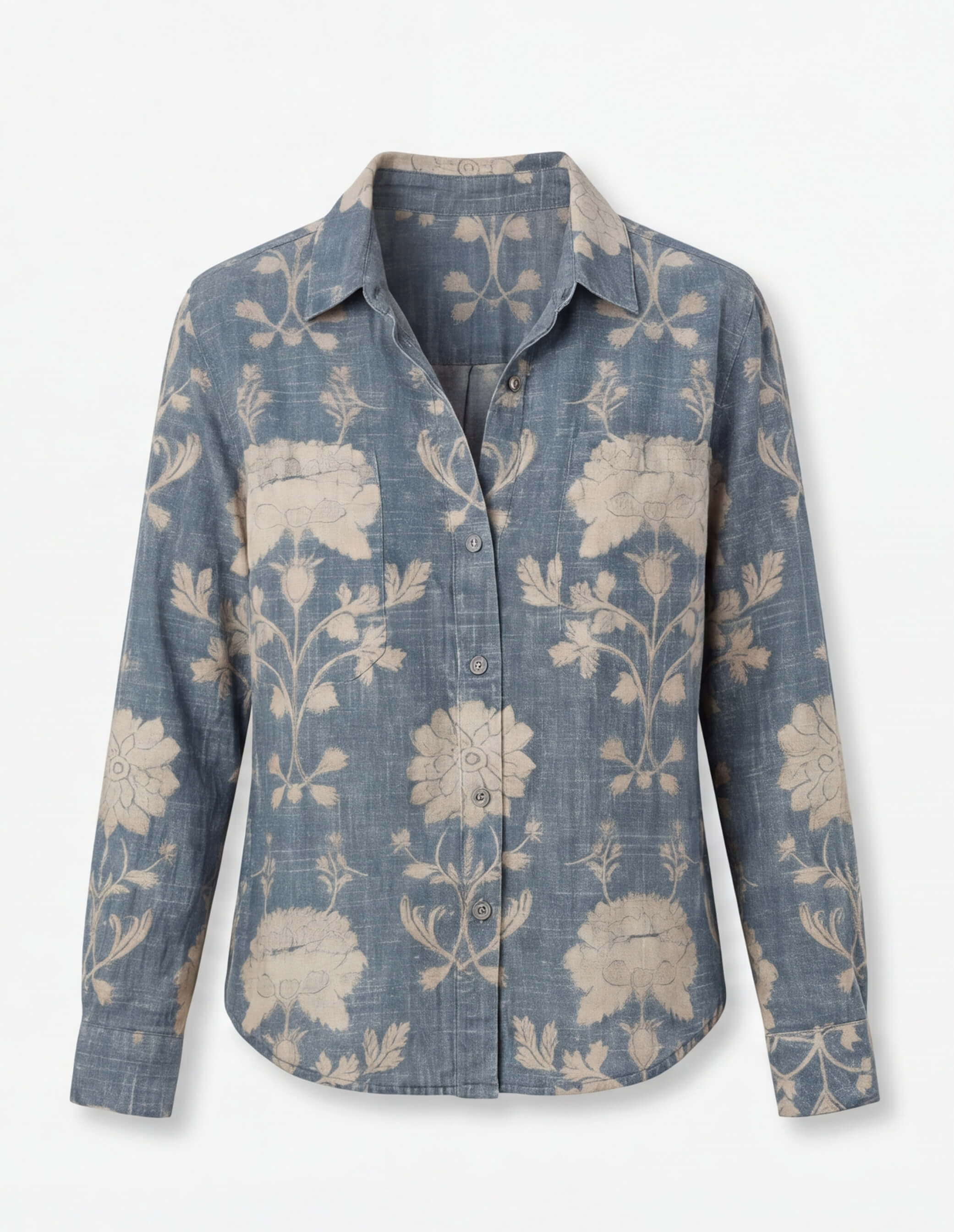 Women’s Top – Vintage Floral Printed Blouse