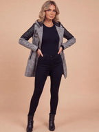 Women’s Textured Hooded Zip-Up Coat