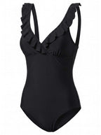 Women’s Ruffle V-Neck One-Piece Swimsuit