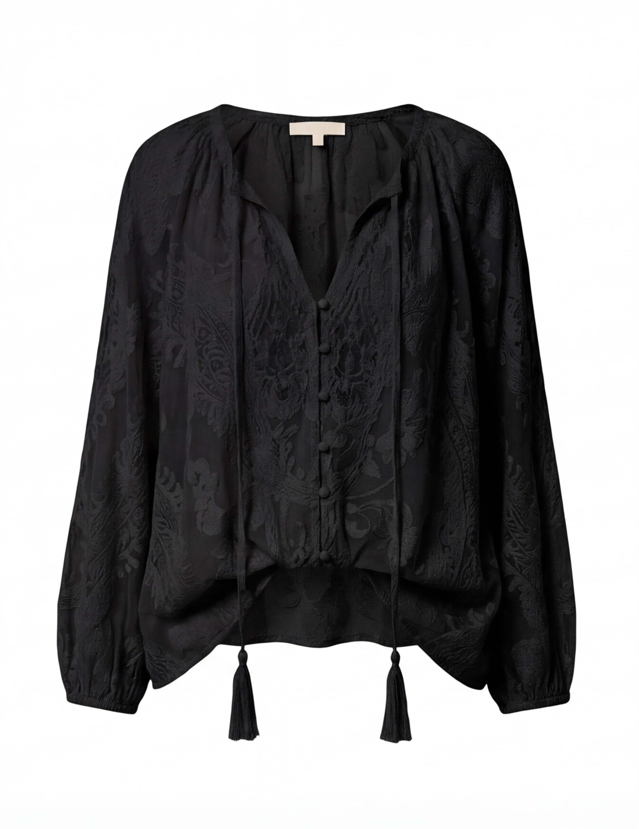 Women’s Top – Boho Lace Blouse with Split Neckline