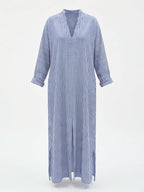 Women’s Dress – Striped Maxi Kaftan Dress