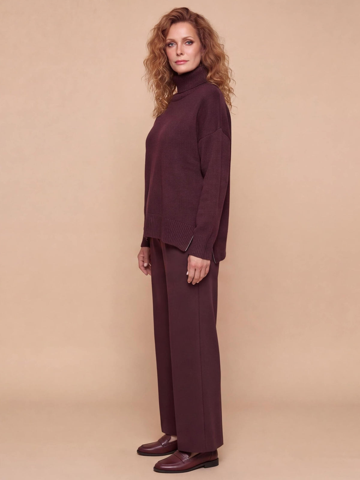 Women’s Relaxed Knit Top and Wide-Leg Trouser Set