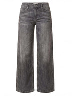 Women's wide-leg jeans with ripped details