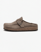 Women’s Flat Mules Loafer-Style with Buckle-Strap