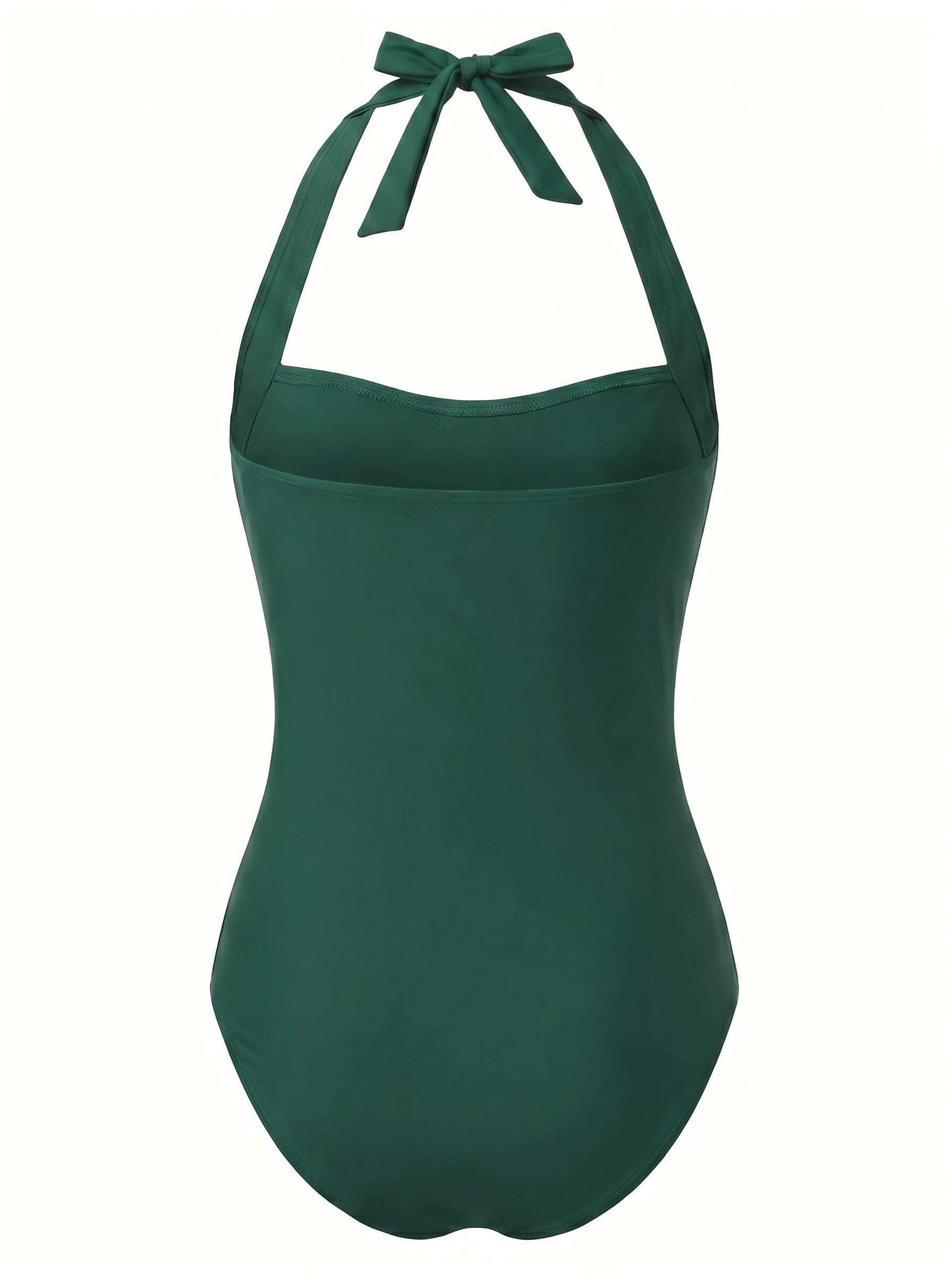 Women’s Halter Ruched One-Piece Swimsuit