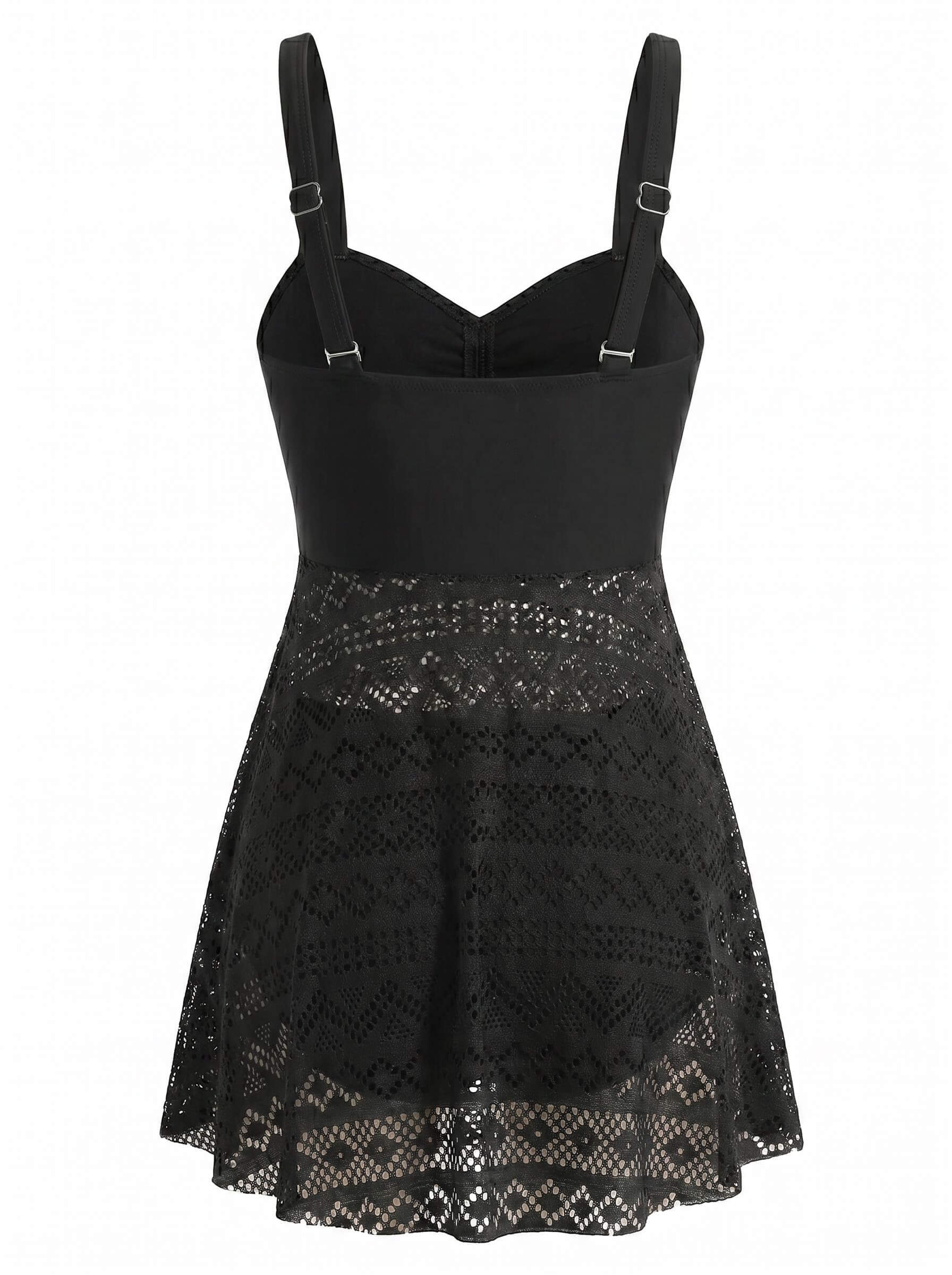 Women’s Lace-Look Skirted One-Piece Swimsuit