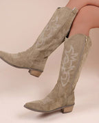 Ryder Embroidered Knee-High Boots