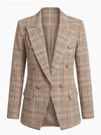 Women’s Plaid Blazer – Tailored Silhouette & Timeless Sophistication
