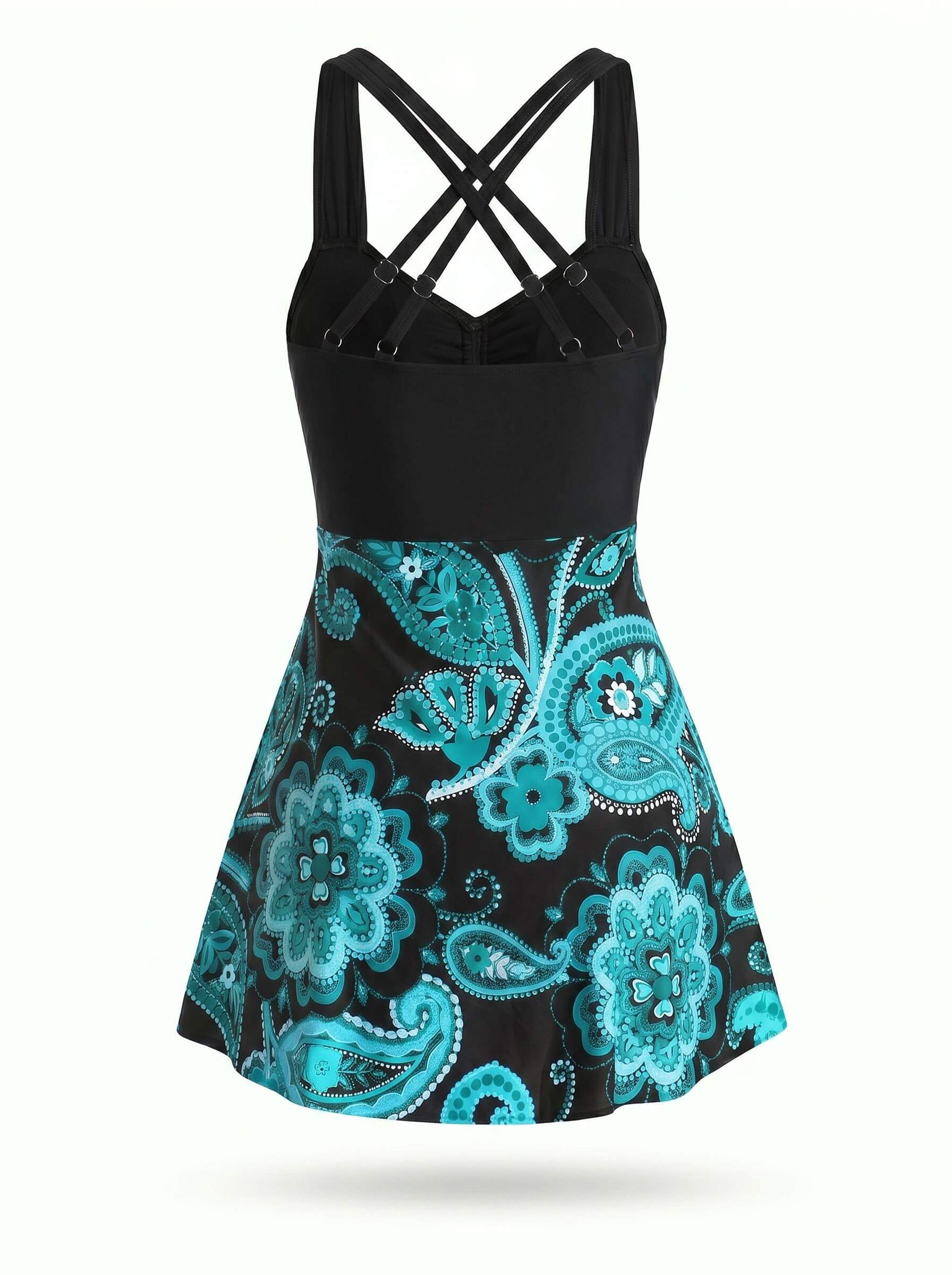Women’s Paisley Skirted One-Piece Swimsuit