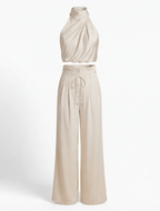 Women’s Set – One-Shoulder Top & Wide-Leg Pants