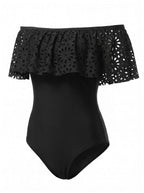 Women’s Off-Shoulder Rumple One-Piece Swimsuit