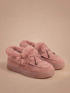 Women’s Wide-Fit Winter Slip-On Shoes – Faux-Fur Trim