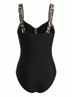 Women’s Animal Print Trim One-Piece Swimsuit