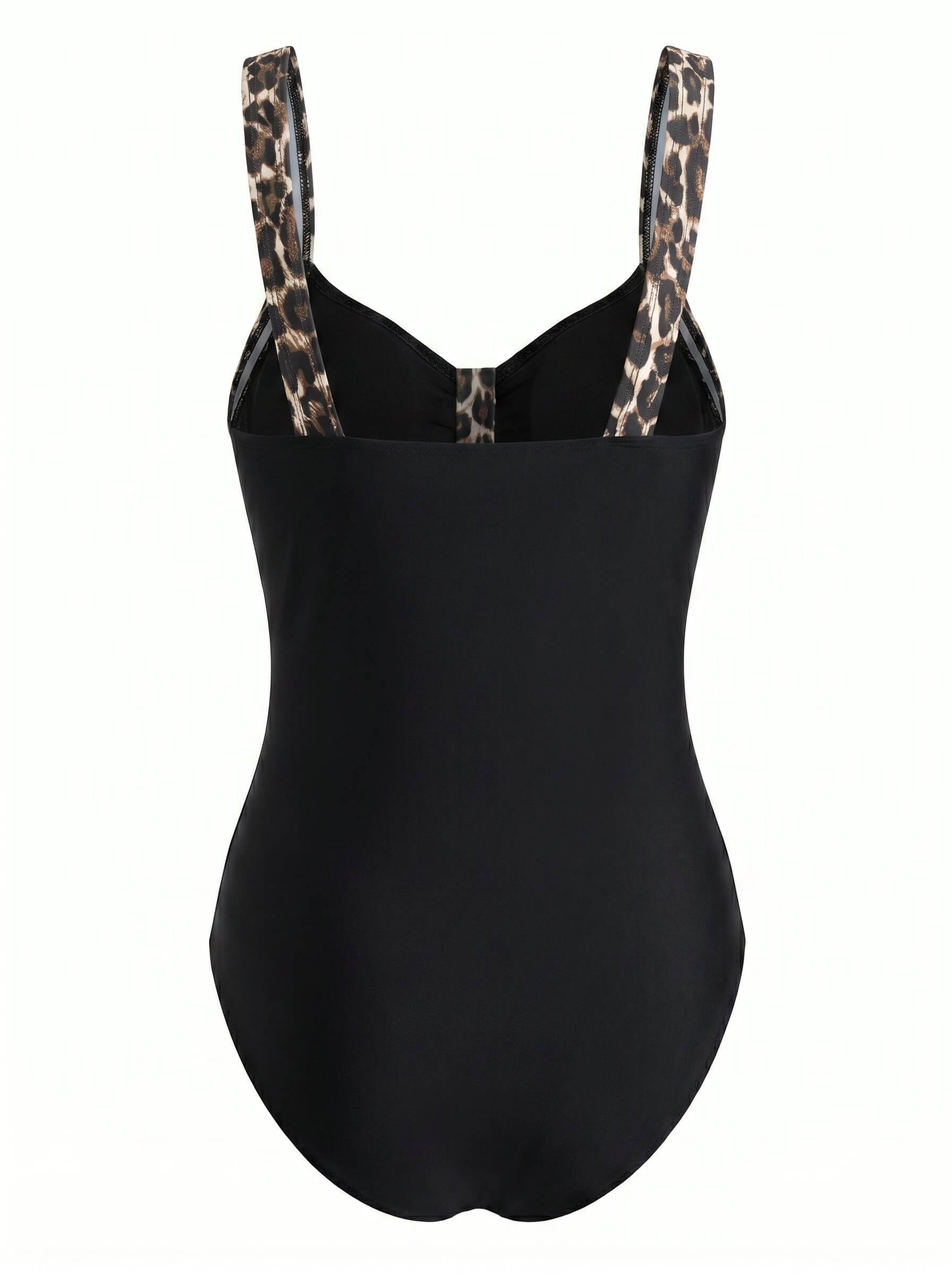 Women’s Animal Print Trim One-Piece Swimsuit