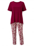 Women’s Short Sleeve Top and Printed Trouser Set