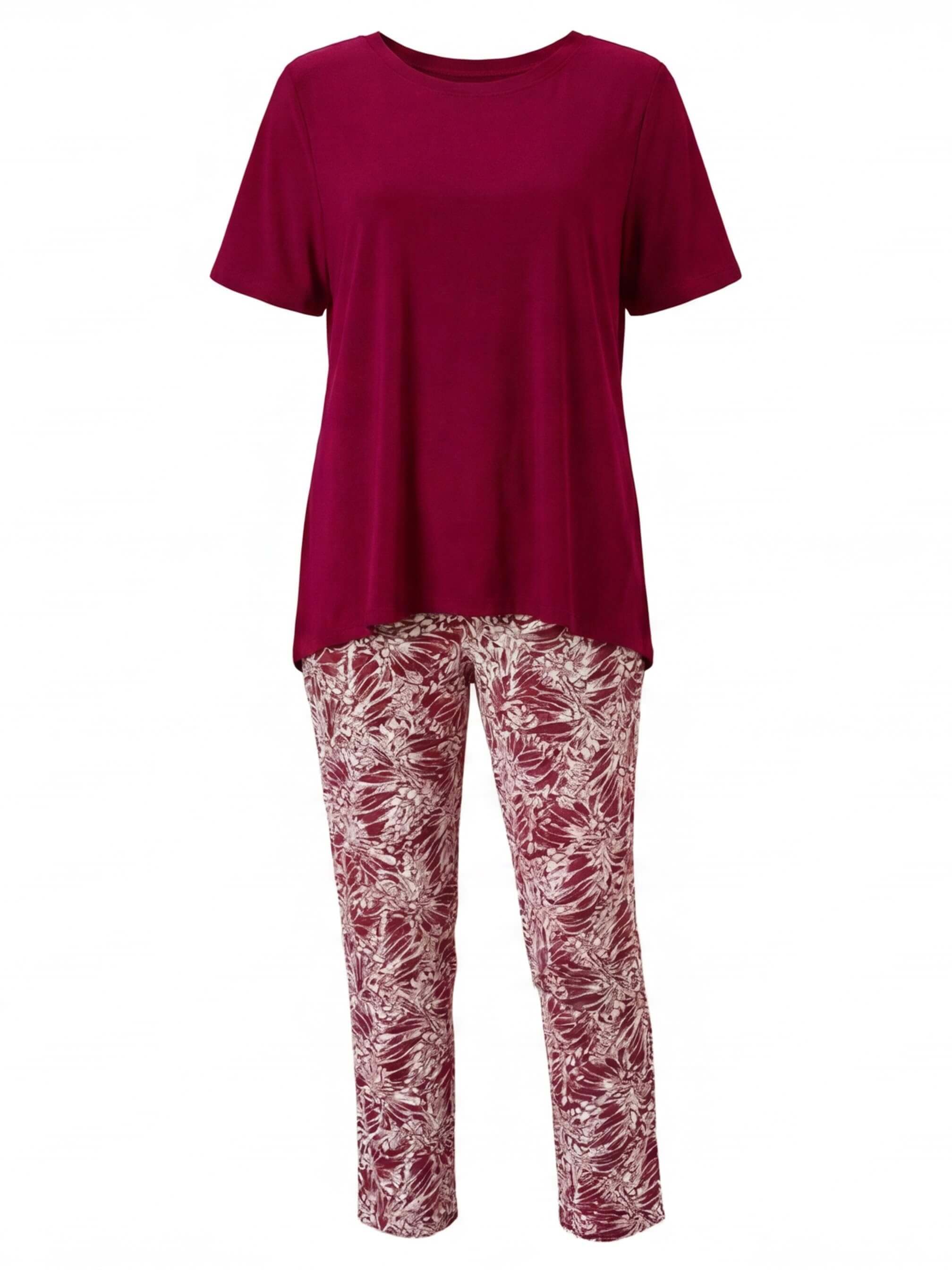 Women’s Short Sleeve Top and Printed Trouser Set