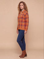 Women’s Checked Button-Up Knit Cardigan