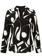Women’s Elegant Abstract Blouse – Split Neck Design