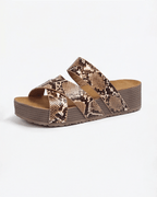 Women’s Platform Slide Sandals- Braided Strap