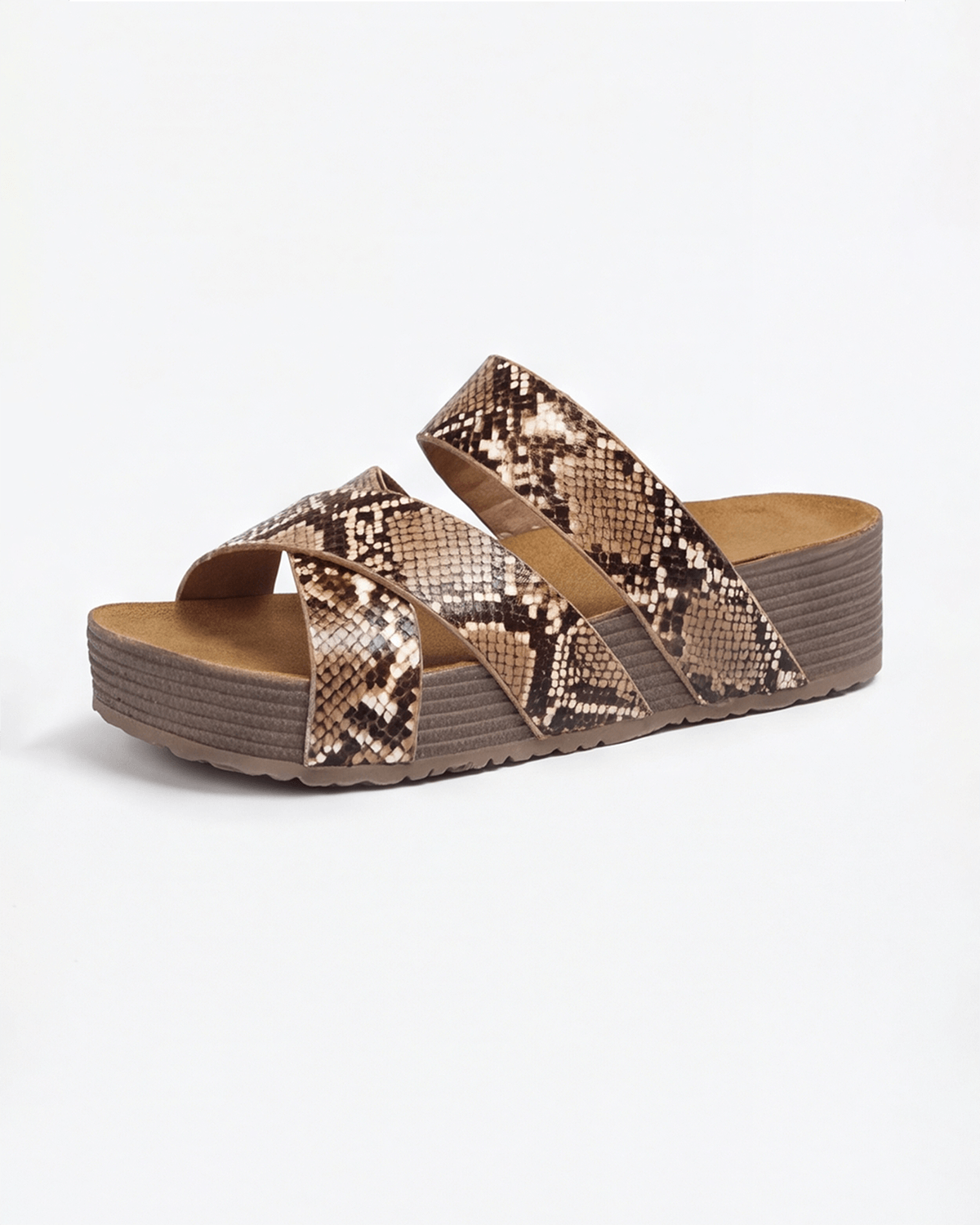 Women’s Platform Slide Sandals- Braided Strap