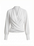 Women’s Blouse – Puff Sleeve Tailored Blouse