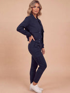 Women’s Utility Bomber Jacket with Snap Buttons