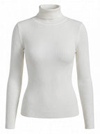 Women’s Ribbed Turtleneck Sweater – Slim Fit, Soft Stretch & Winter-Ready Layer