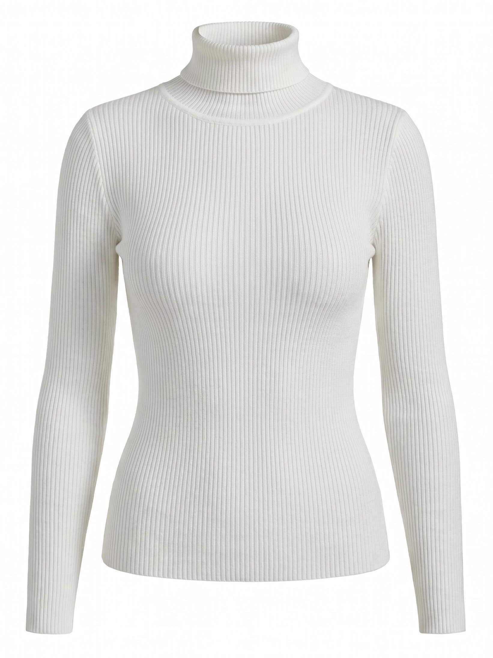 Women’s Ribbed Turtleneck Sweater – Slim Fit, Soft Stretch & Winter-Ready Layer
